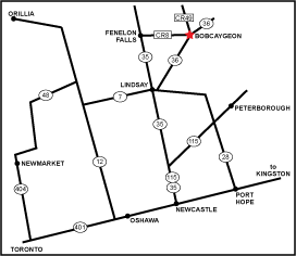 Area Map to Princess Motel Bobcaygeon